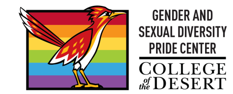 Photo courtesy of College of the Desert. Logo for the Gender and Sexual Diversity Pride Center on the main Palm Desert campus.