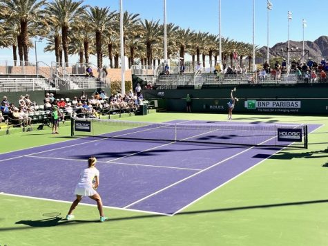 Photo courtesy of the Chaparral. Spectators watch as WTA hopefuls square off at Indian Wells.