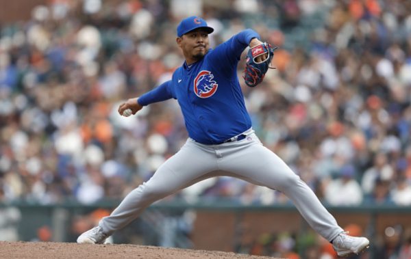 SAN FRANCISCO, CALIFORNIA - JUNE 11: Jeremiah Estrada #56 of the Chicago Cubs pitches against the San Francisco Giants at Oracle Park on June 11, 2023 in San Francisco, California. (Photo by Lachlan Cunningham/Getty Images)