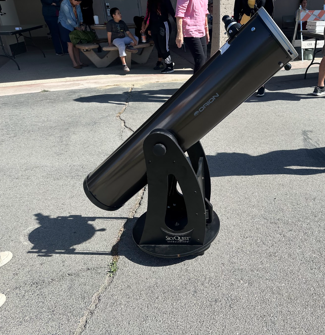 Photo Courtesy of The Chaparral / Jet Bautista. Photo of one of the telescopes present for people to view the solar eclipse 