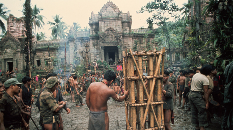 On the set of the film Apocalypse Now, directed by Francis Ford Coppola and based on Joseph Conrad's novel Heart of Darkness. (Photo by © Caterine Milinaire/Sygma via Getty Images)

