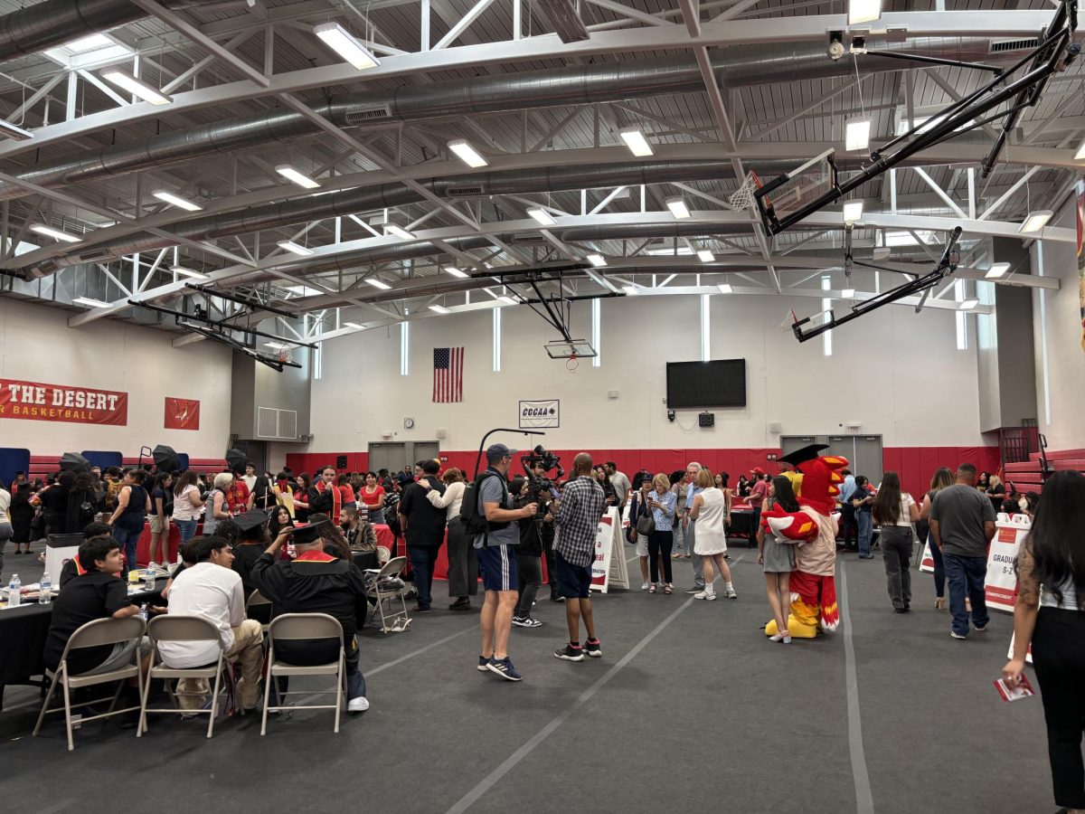 Photo courtesy of The Chaparral/Layla Freiberg. Grad Fest at the Palm Desert campus gymnasium.