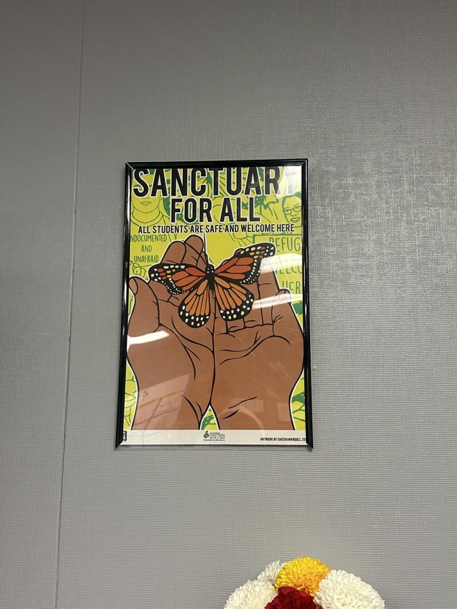 Photo courtesy of The Chaparral/Brenda Vargas. Artwork by Chucha Marquez is displayed at the Dreamers Resource Center. 