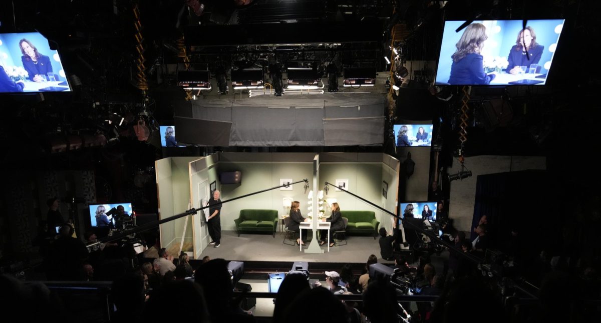 Photo courtesy of Jacquelyn Martin/AP of Democratic presidential nominee Vice President Kamala Harris, who appears on NBC's "Saturday Night Live" with Maya Rudolph, Saturday, Nov. 2, 2024, in New York. Harris made an unannounced trip to New York to appear briefly, stepping away from the battleground states she's been campaigning in with just three days to go before the election.
