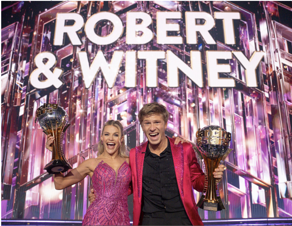 (Photo by Eric McCandless/Disney via Getty Images) DANCING WITH THE STARS - "Finale"- Capping off a record-breaking season, the finale episode sees the five remaining couples competing for a chance at winning the coveted Len Goodman Mirrorball Trophy. TUESDAY, NOV. 25 (8:00-11:00 p.m. EST) on ABC. (Disney/Eric McCandless) WITNEY CARSON, ROBERT IRWIN 