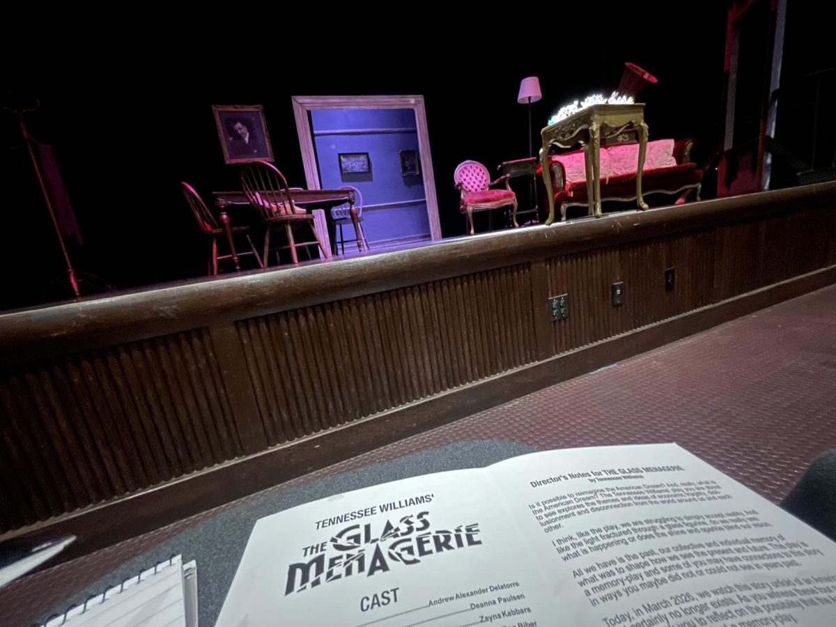 Photo courtesy of The Chaparral/ Cristian Giordani. The set of The "Glass Menagerie preproduction at Pollock Theatre. 