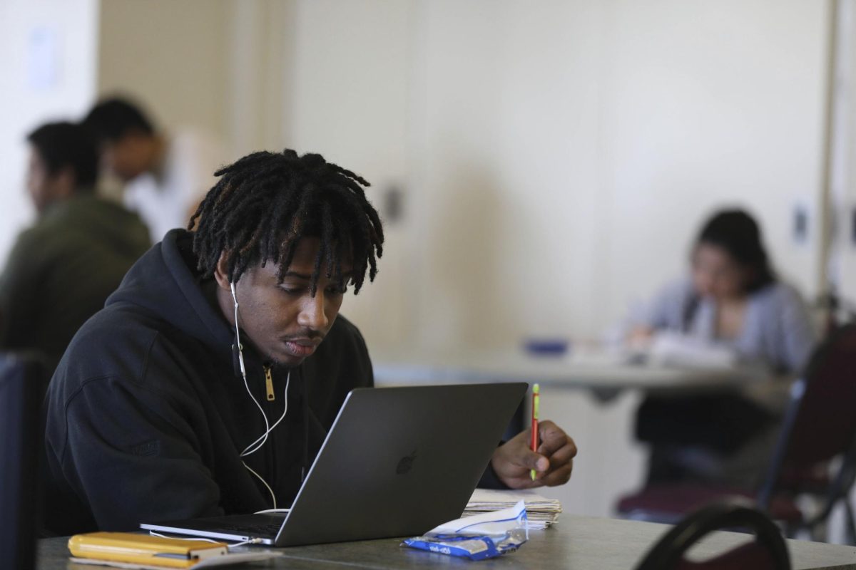 Photo courtesy of Lea Suzuki/San Francisco Chronicle via AP. City College student Willie Harris studies for his statistics final in Smith Hall on Tuesday, December 18, 2018 in San Francisco, Calif. 