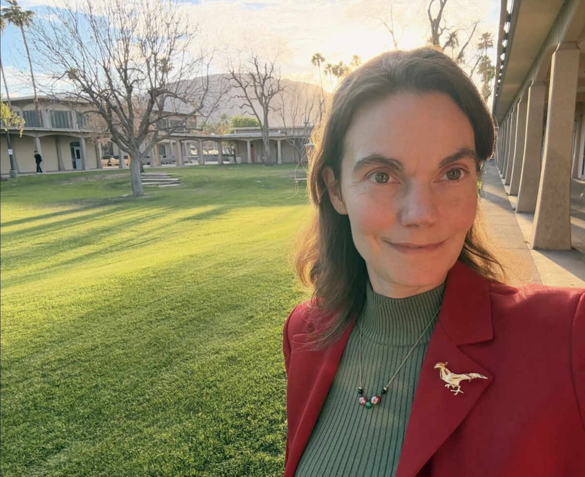 Photo courtesy of Vanessa Fountain (@FountainOfHarp) via Instagram.
Fountain on College of the Desert's Palm Desert campus after her first official day as dean.